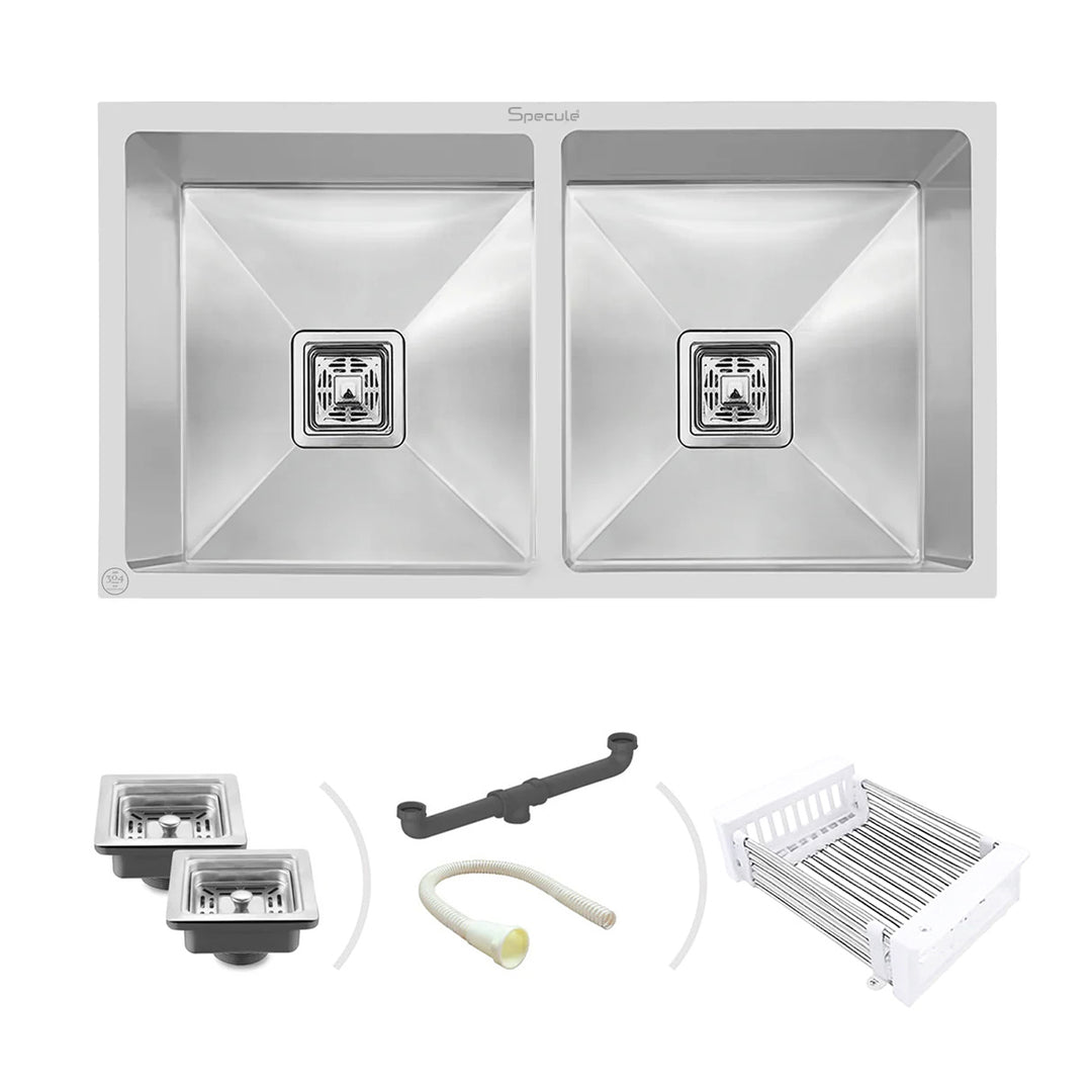 Specule 32x18 Handmade Smart Stainless Steel Kitchen Sink 

