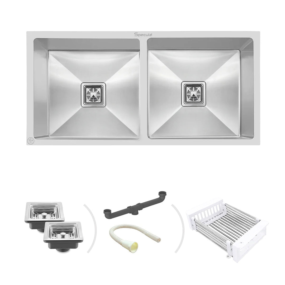 Specule 37x18 Handmade Smart Stainless Steel Kitchen Sink 

