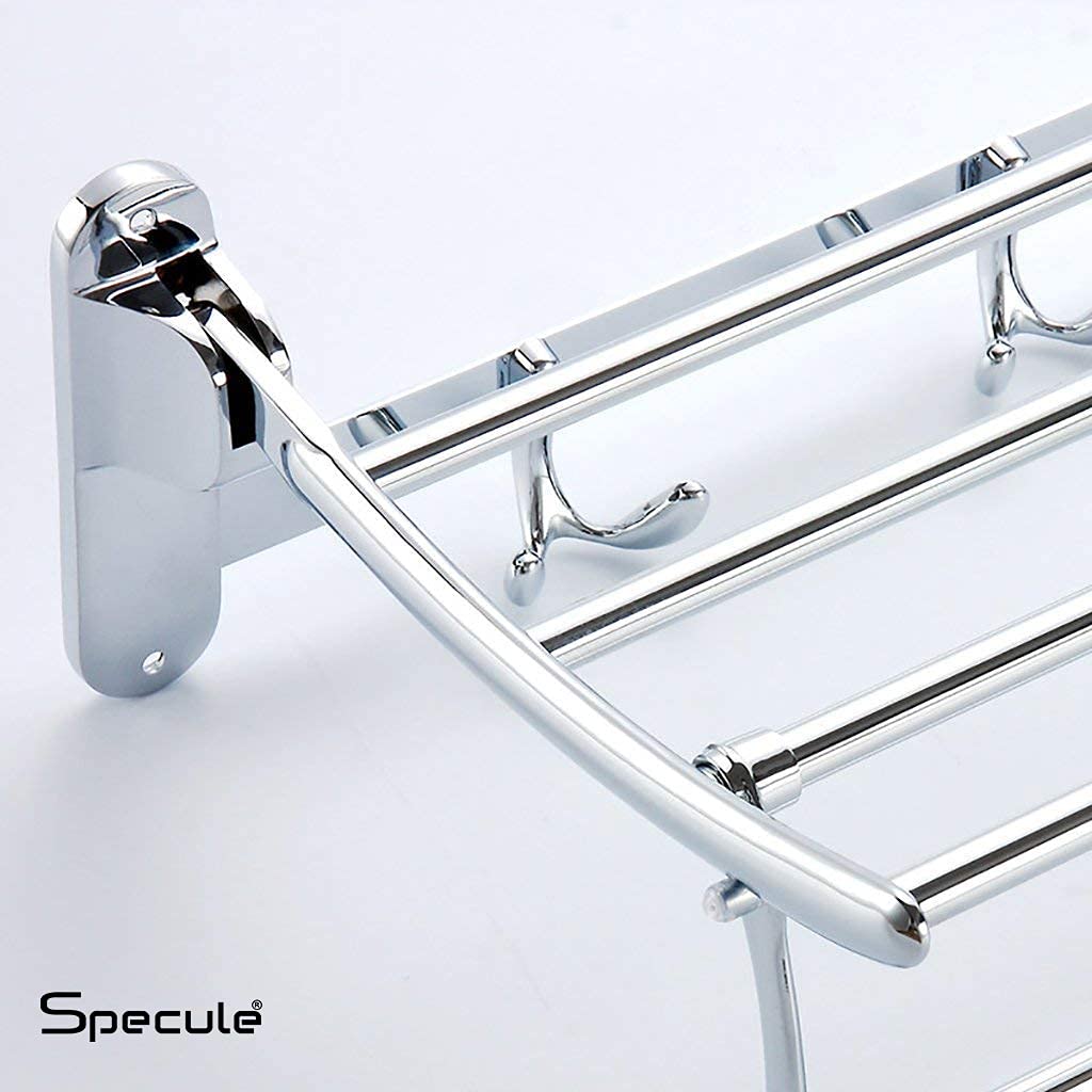 Round Foldable Stainless Steel Towel Rack (18 Inches) - by Specule