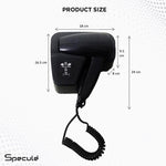 Load image into Gallery viewer, Electric Wall Mounted Hair Dryer (Black) - by Specule
