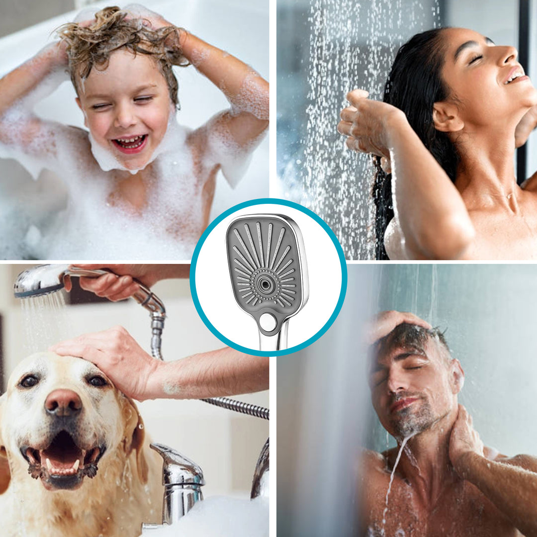Zeno Triple Flow ABS Hand Shower with 1.5 Meter 304-grade SS Hose & Hook