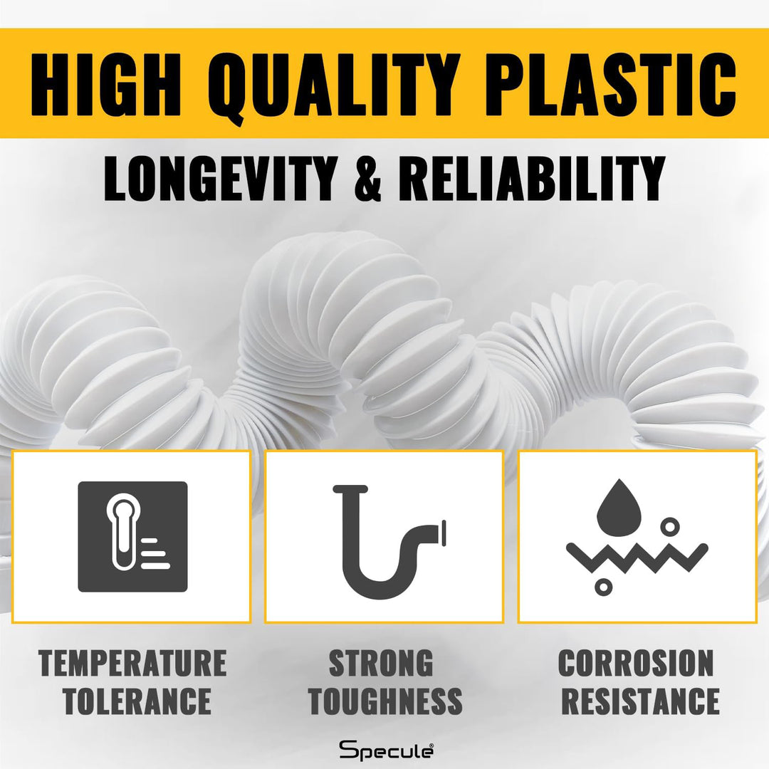 PVC White Flexible Waste Pipe (35 Inches) (Pack of 2) – By Specule