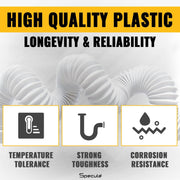 PVC White Flexible Waste Pipe (35 Inches) (Pack of 2) – By Specule specules