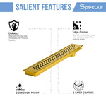 Load image into Gallery viewer, Gold Wave 304 Grade Shower Drain Channel 18x4 Inch with Cockroach Trap – by Specule