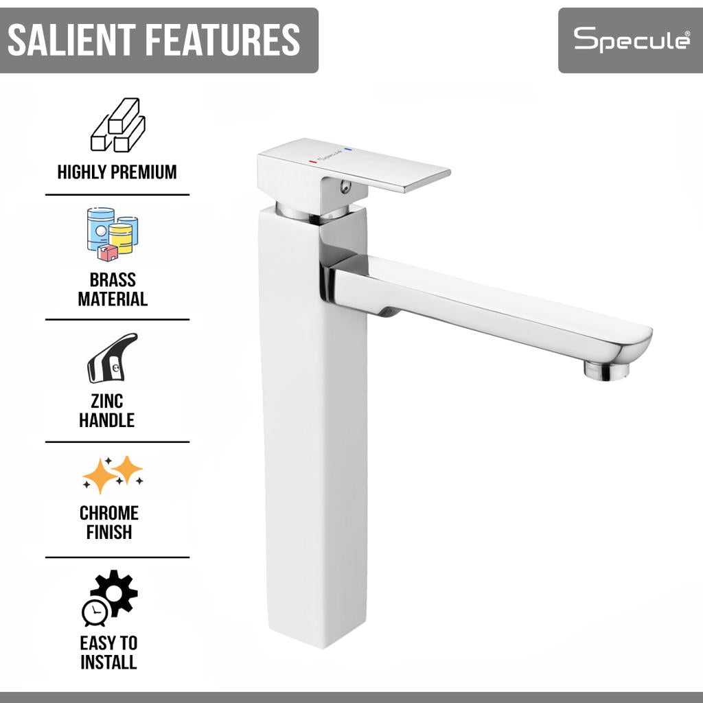 Cubix Single Lever Deck-mount Tall Body Wash Basin Single Lever Mixer Tap - by Specule