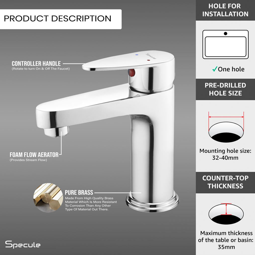 Spectra Single Lever Deck-mount Wash Basin Mixer Tap - by Specule