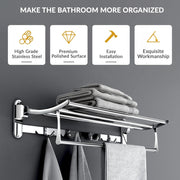 Round Foldable Stainless Steel Towel Rack (18 Inches) - by Specule specules