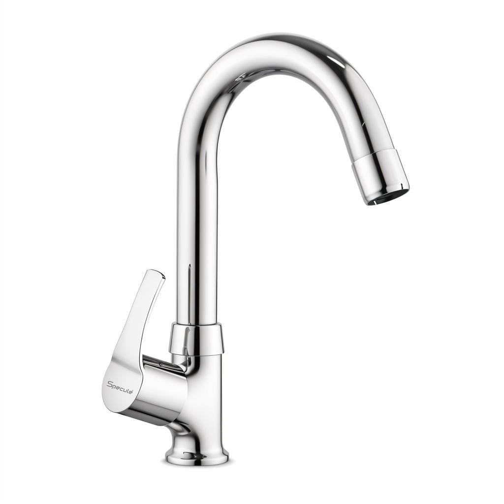 Topaz Swan Neck with Round Swivel Spout Brass (12 inches)- by Specule