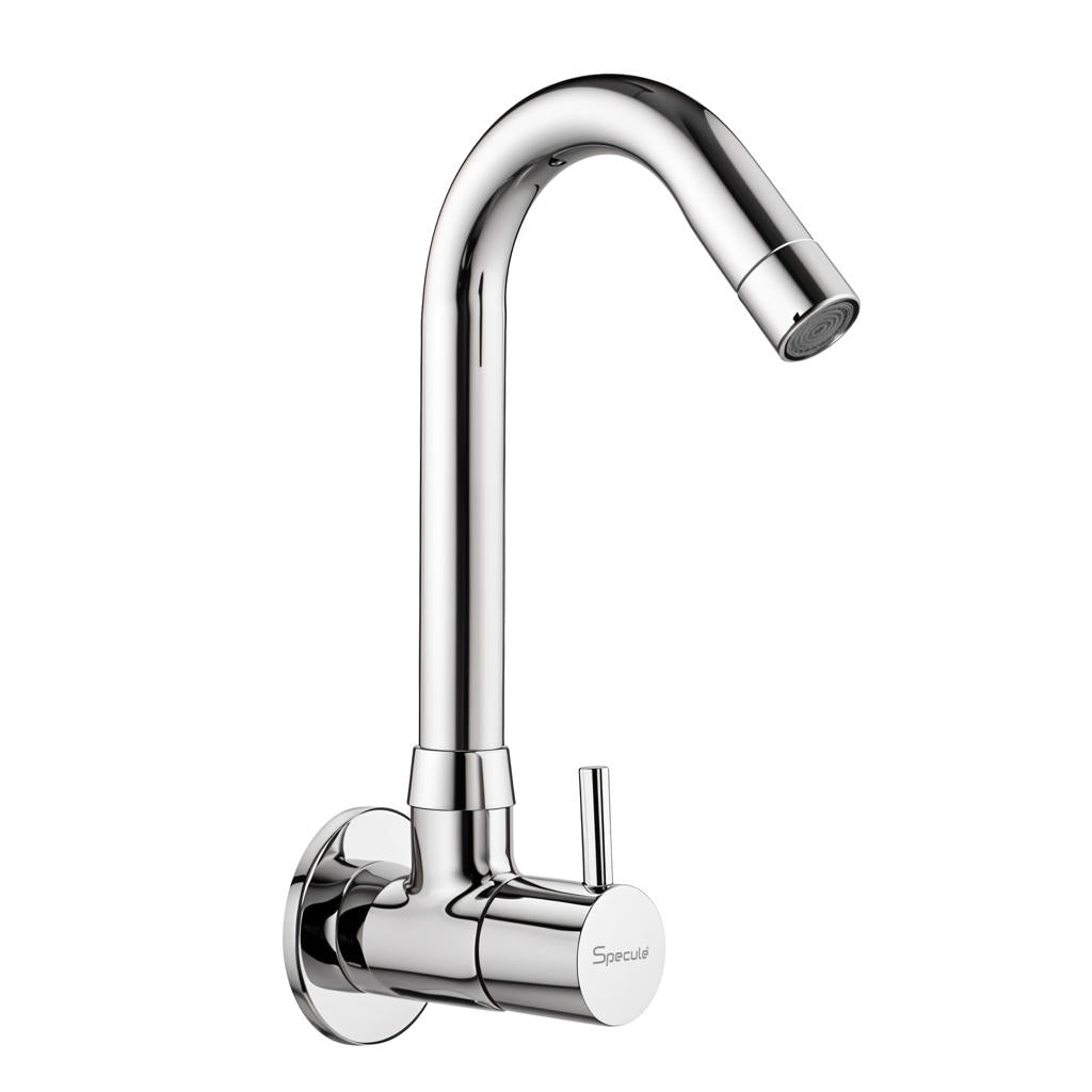 Flora 3/4 Inches Cartridge Sink cock Round Swivel Spout Brass (12 inches)- by Specule