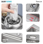 Load image into Gallery viewer, Handmade Waterfall Silver Kitchen Sink With Pull-down Faucet Set (30 x 18 x 10 Inches) - by Specule
