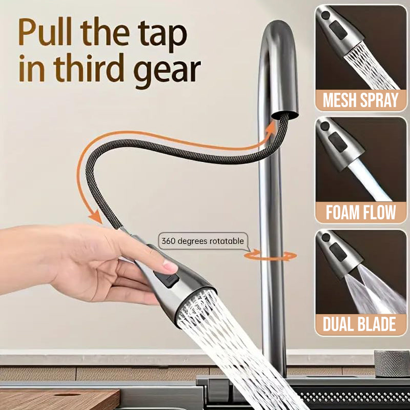 Handmade Silver Piano Smart Kitchen Sink With Pull-down Faucet Set (30 x 18 x 10 Inches) - by Specule