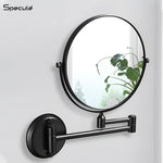 Load image into Gallery viewer, Round Brass Shaving Mirror (Black) – by Specule
