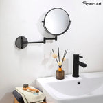 Load image into Gallery viewer, Round Brass Shaving Mirror (Black) – by Specule
