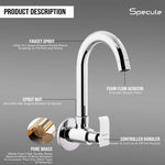 Load image into Gallery viewer, Lyric Sink cock Round Swivel Spout Brass (12 inches)- by Specule
