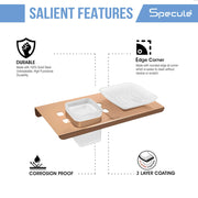 Stellar Stainless Steel Soap Dish With Tumbler Holder (RoseGold) – by Specule