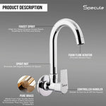 Load image into Gallery viewer, Nyra Sink cock Round Swivel Spout Brass (12 inches)- by Specule
