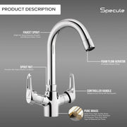 Opel Center Hole Wash Basin Mixer Tap with Swivel Spout - by Specule