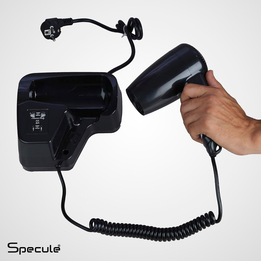 Electric Wall Mounted Hair Dryer (Black) - by Specule