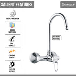 Load image into Gallery viewer, Opel Single Lever Wall Mount Kitchen Sink Mixer Tap with Swivel Spout (18 Inches) - by Specule
