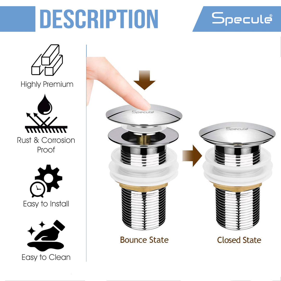 Chrome Pop-up Waste Coupling (5 Inches) - by Specule