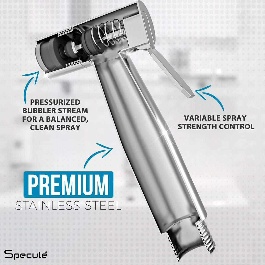 Zento Matt Health Faucet with Dual Flow and 2 Meter Spiral 304-Grade SS Hose & Hook