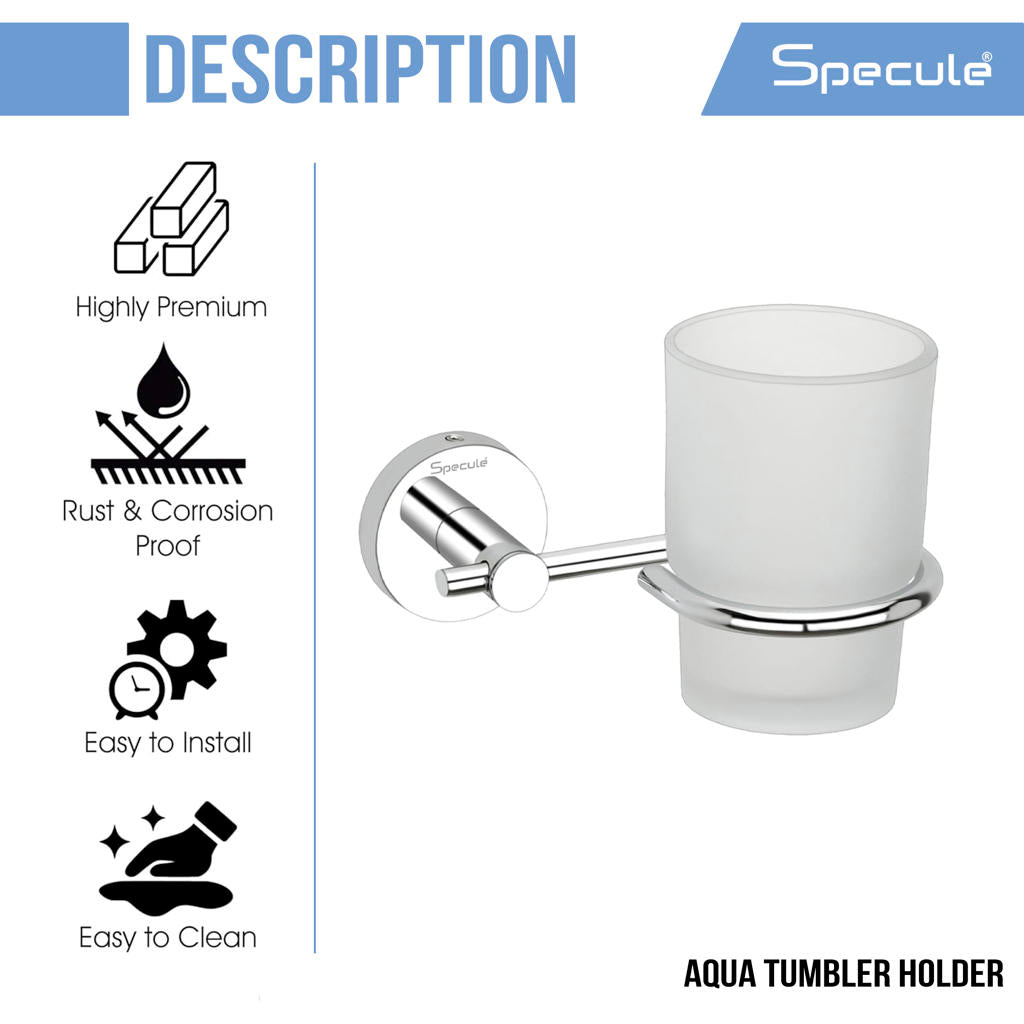 Aqua Stainless Steel and Glass Tumbler Holder – by Specule