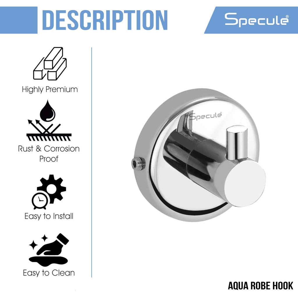 Minar Stainless Steel Robe Hook - By Specule