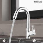Load image into Gallery viewer, Cubo Swan Neck with Round Swivel Spout Brass (12 inches)- by Specule
