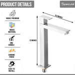 Load image into Gallery viewer, Cubix Tall Body Brass Wash Basin 12 Inches Pillar Tap – by Specule
