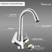 Spectra Center Hole Wash Basin Mixer Tap with Swivel Spout - by Specule