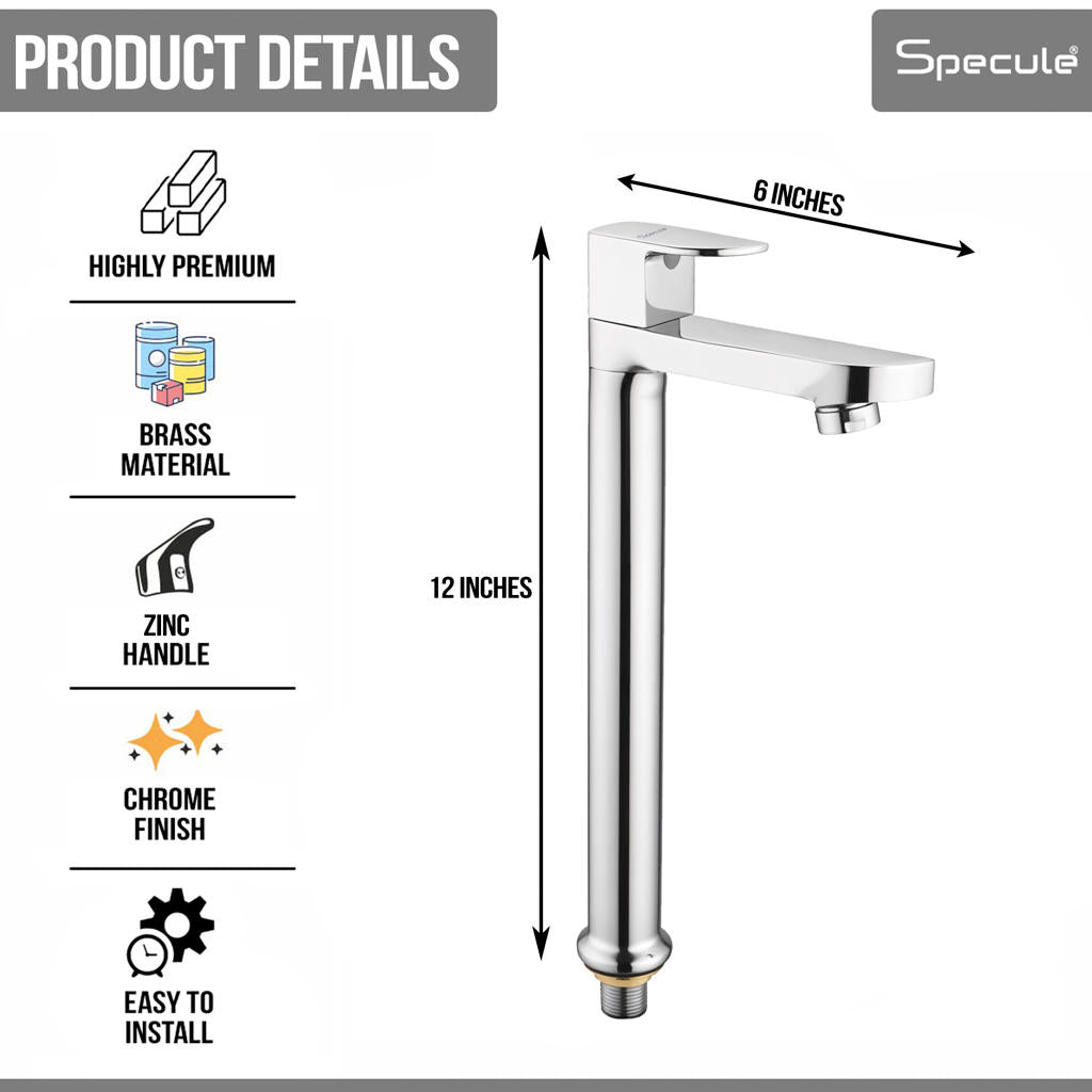 Alive Tall Body Brass Wash Basin 12 Inches Pillar Tap – by Specule