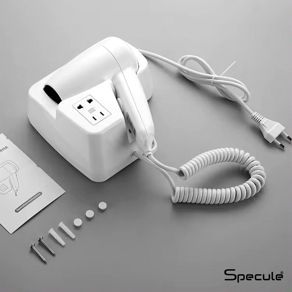 Electric Wall Mounted Hair Dryer (White) - by Specule