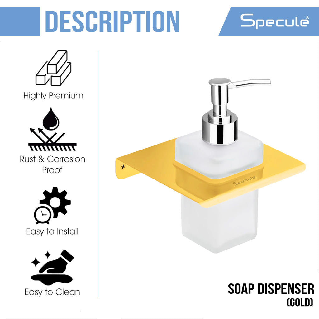Stellar Stainless Steel/Glass Soap Dispenser (Gold)- by Specule
