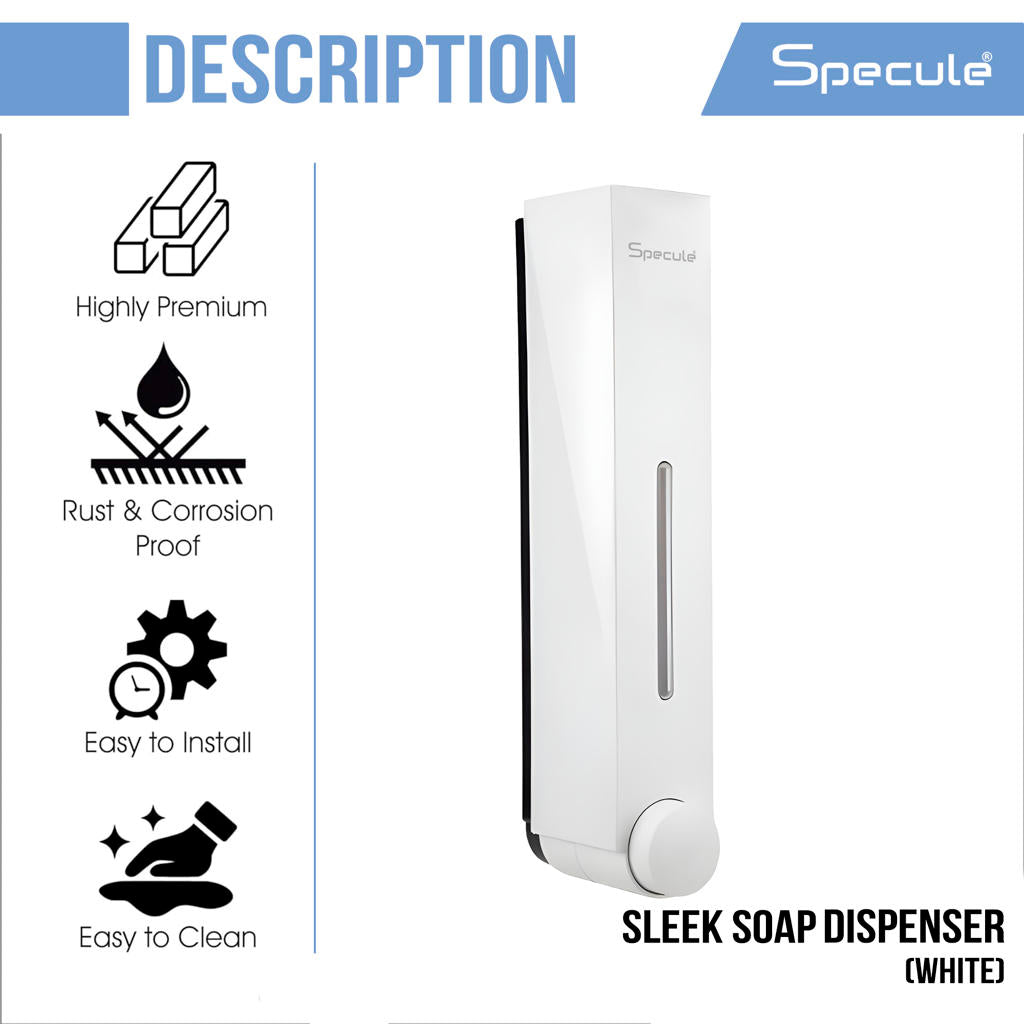 Sleek ABS Liquid Soap Dispenser (White) - by Specule