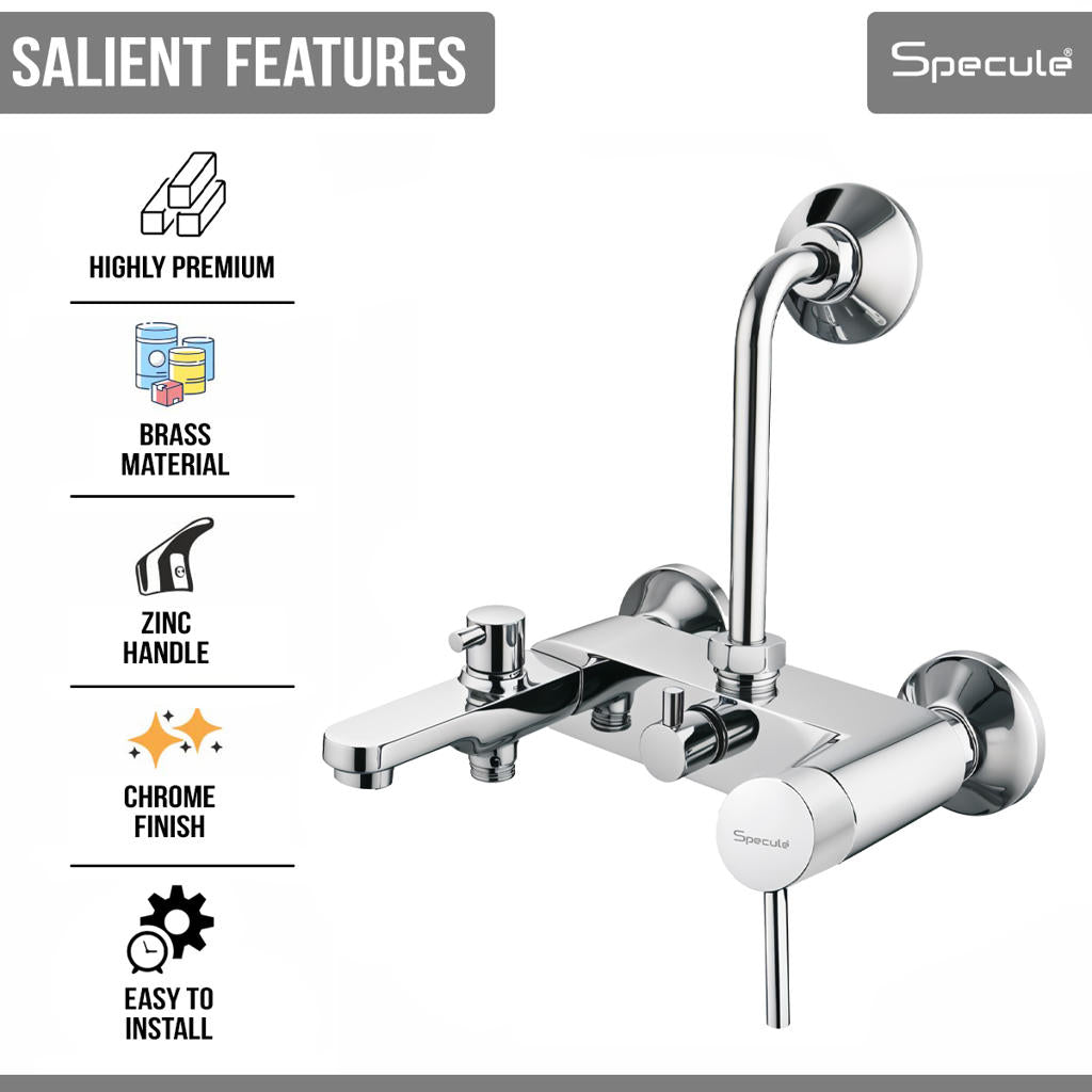 Flora 3 in 1 Single Lever Wall Mixer Tap - by Specule