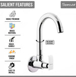 Load image into Gallery viewer, Lyric Sink cock Round Swivel Spout Brass (12 inches)- by Specule
