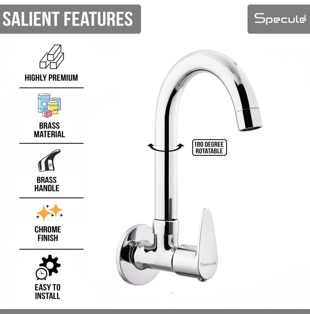 Spectra Sink cock Round Swivel Spout Brass (12 inches)- by Specule
