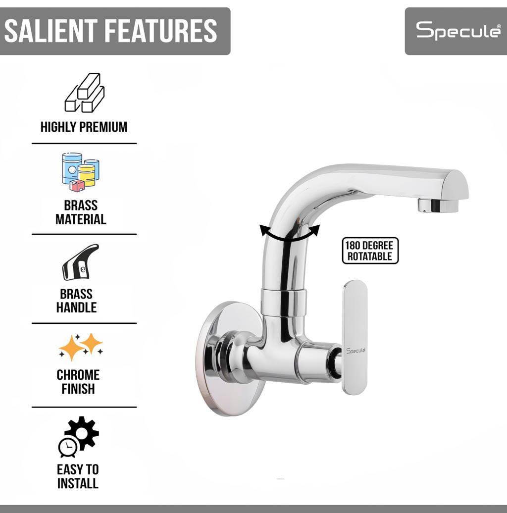 Angel Sink cock Round Swivel Spout Brass - by Specule