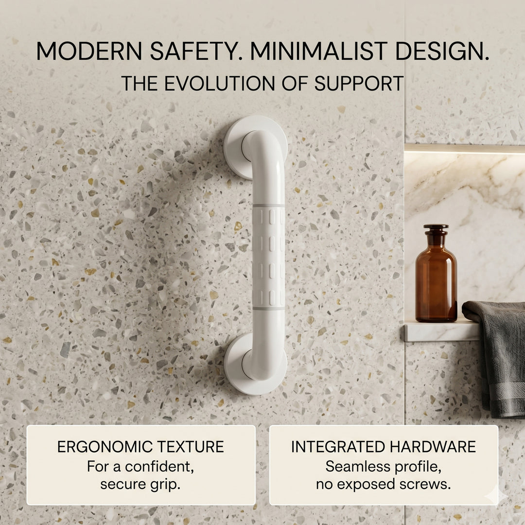 White Stainless Steel Grab Bar (12 Inches) – by Specule