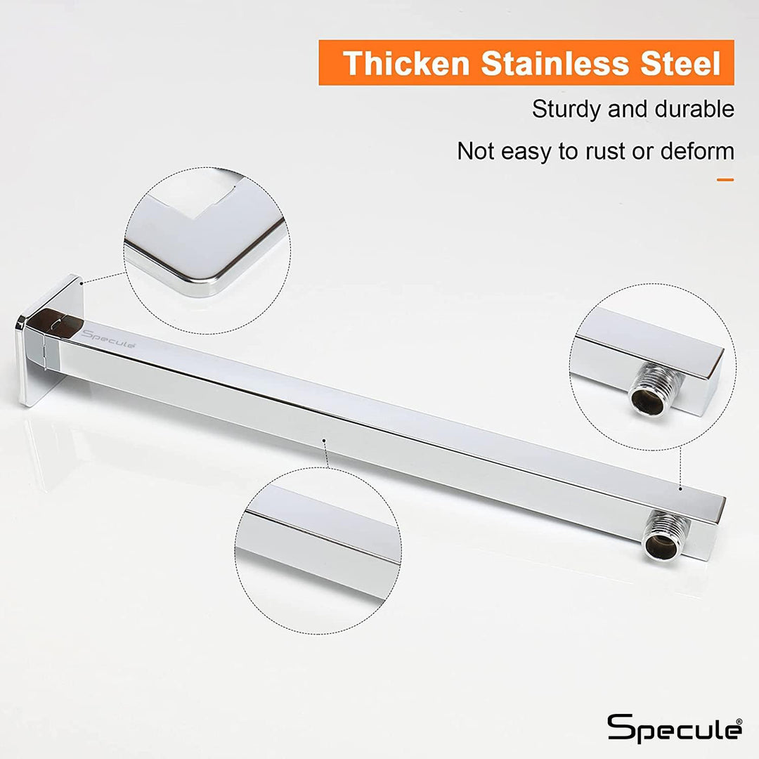 Stainless Steel Square Shower Arm (15 Inches) - by Specule