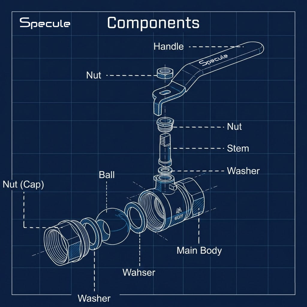 Brass Ball Valve ( 1/2 Inch) - by Specule