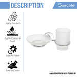 Load image into Gallery viewer, Aqua Stainless Steel Soap Dish With Tumbler Holder (Chrome) – by Specule
