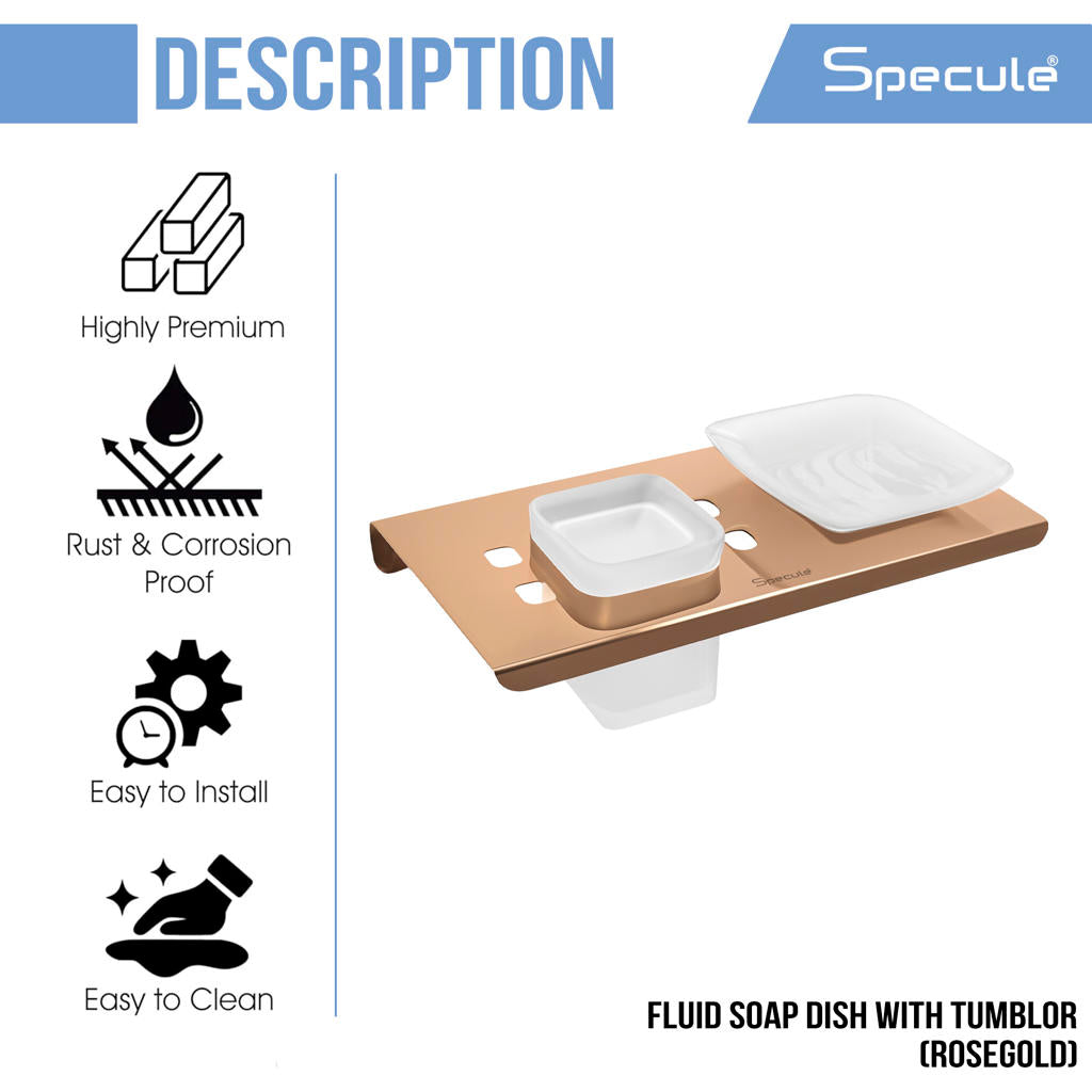 Stellar Stainless Steel Soap Dish With Tumbler Holder (RoseGold) – by Specule