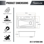 Load image into Gallery viewer, Handmade Piano Smart Kitchen Sink With Pull-down Faucet Set (30 x 18 x 10 Inches) - by Specule
