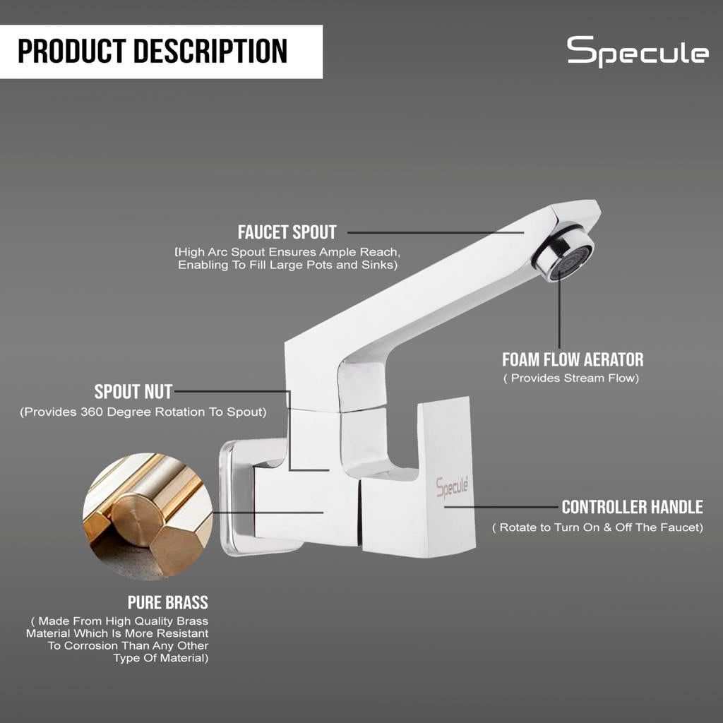 Cubix Sink cock Round Swivel Spout Brass - by Specule