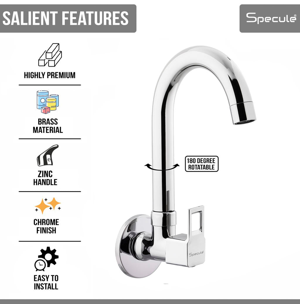 Cubo Sink cock Round Swivel Spout Brass (12 inches)- by Specule