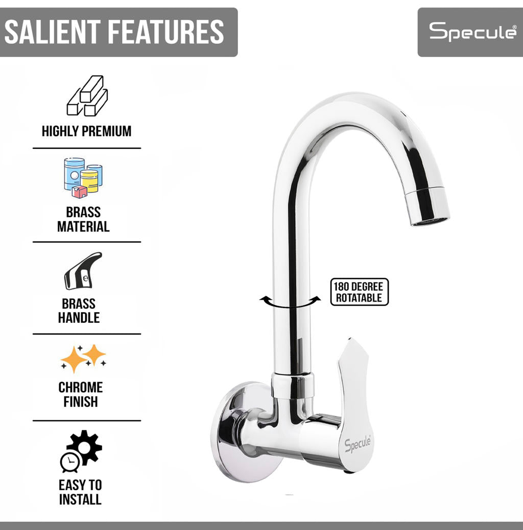 Chocolate Sink cock Round Swivel Spout Brass (12 inches)- by Specule