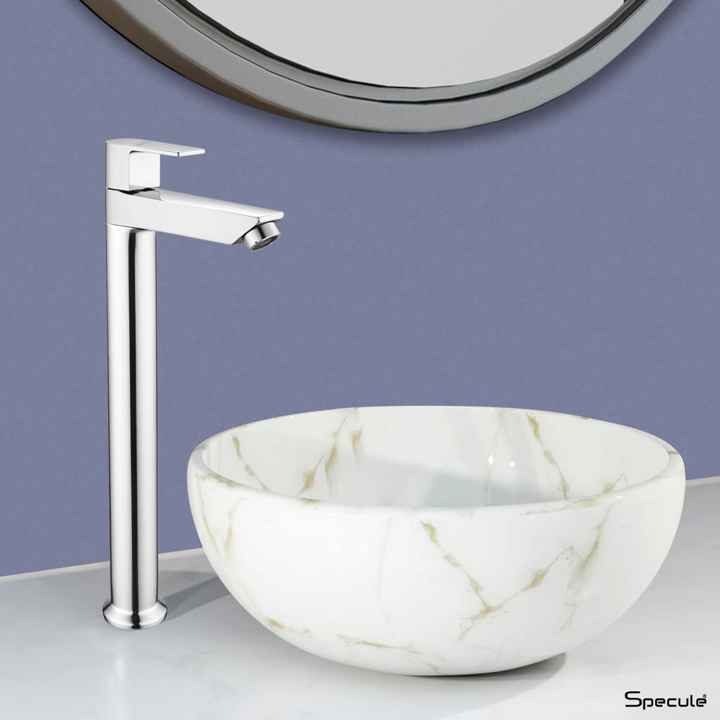 Nyra Tall Body Brass Wash Basin 12 Inches Pillar Tap – by Specule