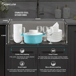 Load image into Gallery viewer, Handmade Waterfall Silver Kitchen Sink With Pull-down Faucet Set (30 x 18 x 10 Inches) - by Specule

