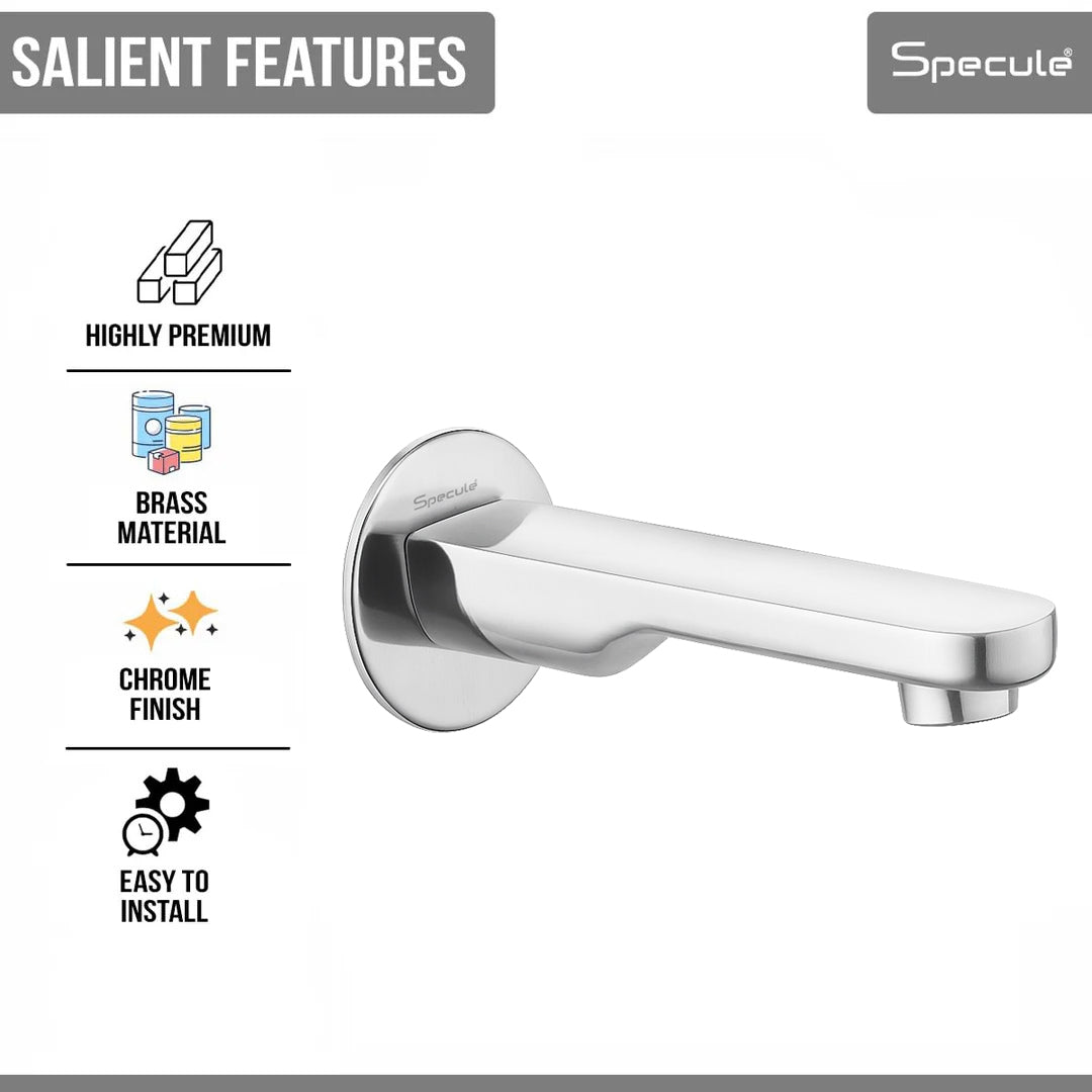 Ornamix Brass Chrome Plain Bath Tub Spout - by Specule